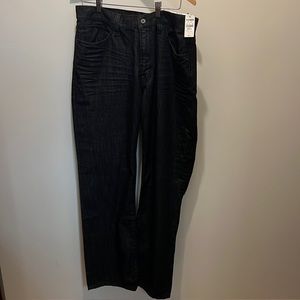 NEW WITH TAGS! Men’s Black Loose Fit - Boot Cut Jeans made by Express. 36Wx34L.